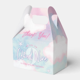 Dreamy Girly On Cloud Nine 9th Birthday Favor Boxes