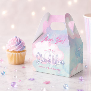 Dreamy Girly On Cloud Nine 9th Birthday Favor Boxes