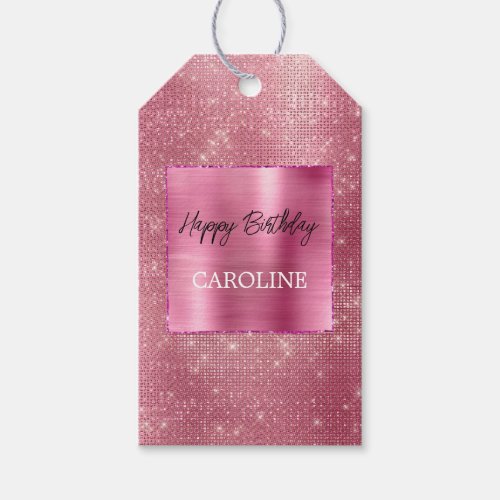 Dreamy Glitzy Girly Pink Sparkle  Gift Tags
