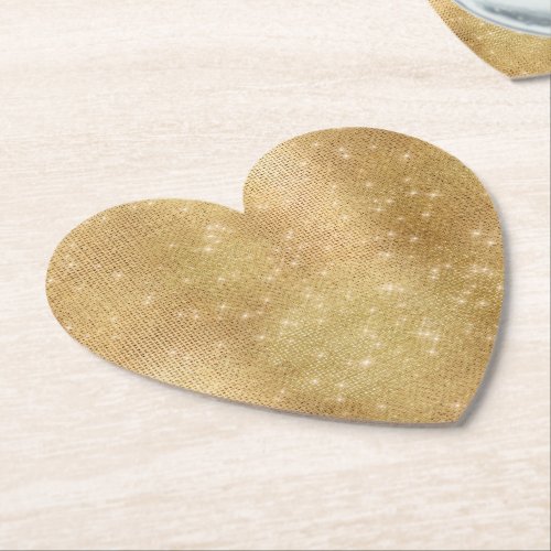 Dreamy Glitzy Gold Glam Sparkle  Paper Coaster
