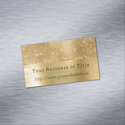 Dreamy Glitzy Gold Sparkle Business Card Magnet