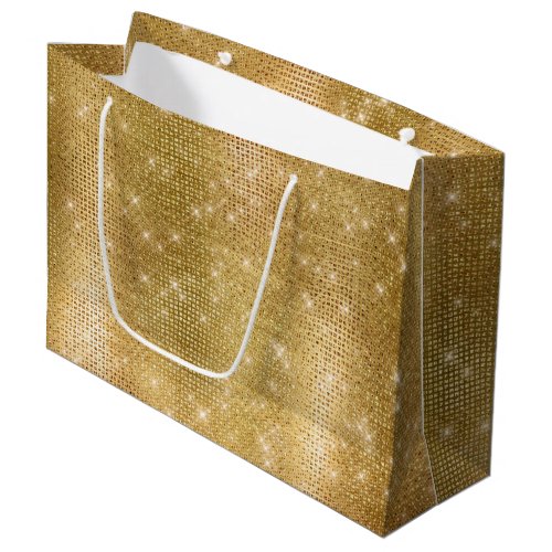 Dreamy Glitzy Gold Sparkle Large Gift Bag
