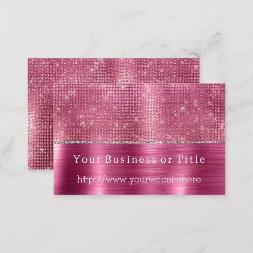 Dreamy Glitzy Pink Silver Sparkle Business Card