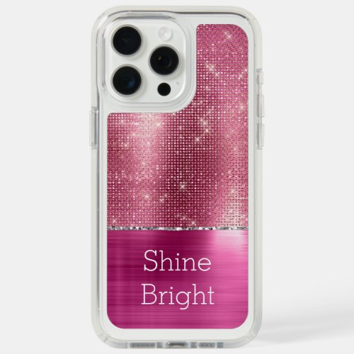 Dreamy Glitzy Pink Silver Sparkle  iPhone 15 Pro Max Case