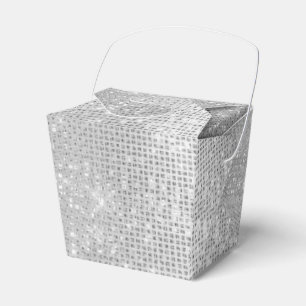 Dreamy Glitzy Silver Sparkle Favor Boxes
