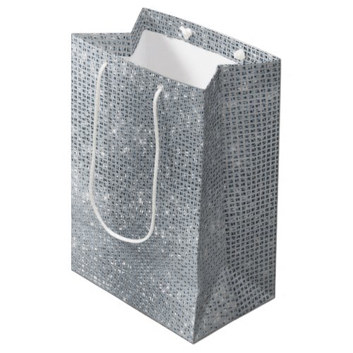Dreamy Glitzy Silver Sparkle Medium Gift Bag