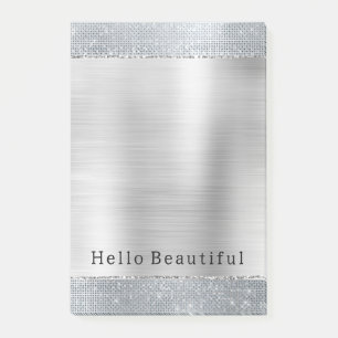 Dreamy Glitzy Silver Sparkle Post-it Notes