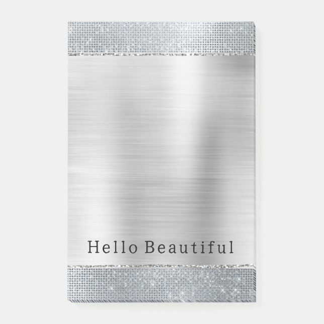 Dreamy Glitzy Silver Sparkle  Post-it Notes (Front)