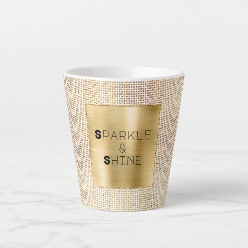 Dreamy Glitzy White Gold Sparkle Latte Mug