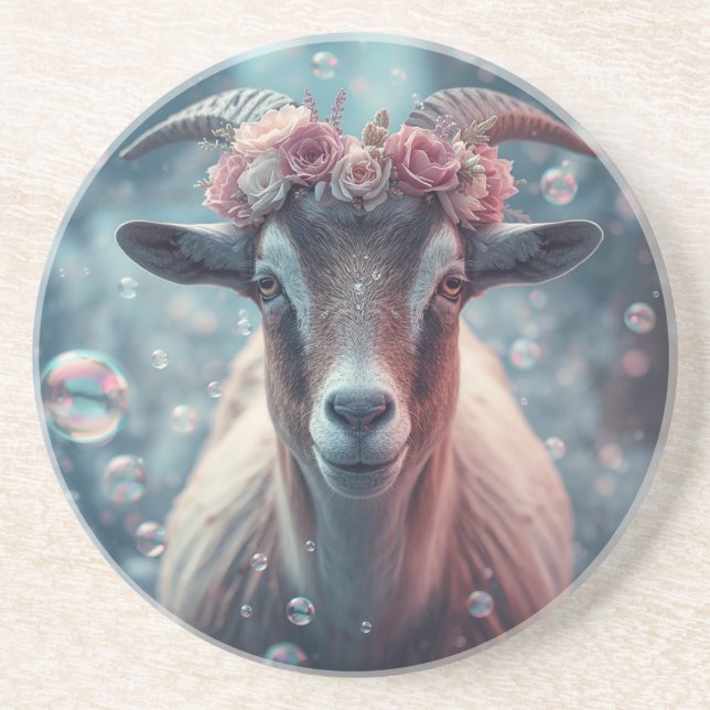 Dreamy Goat Art Coaster (Front)