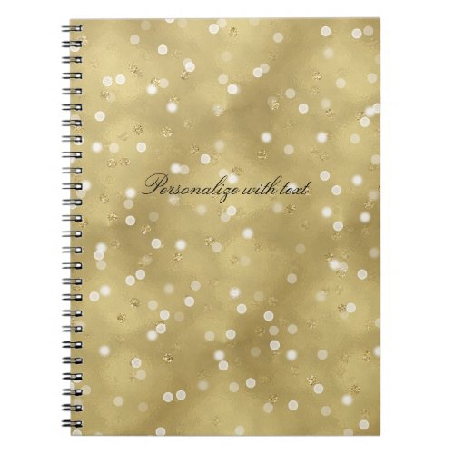 Dreamy Gold Bokeh Confetti Notebook