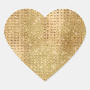 Dreamy Gold Glitzy Sparkle Heart Sticker