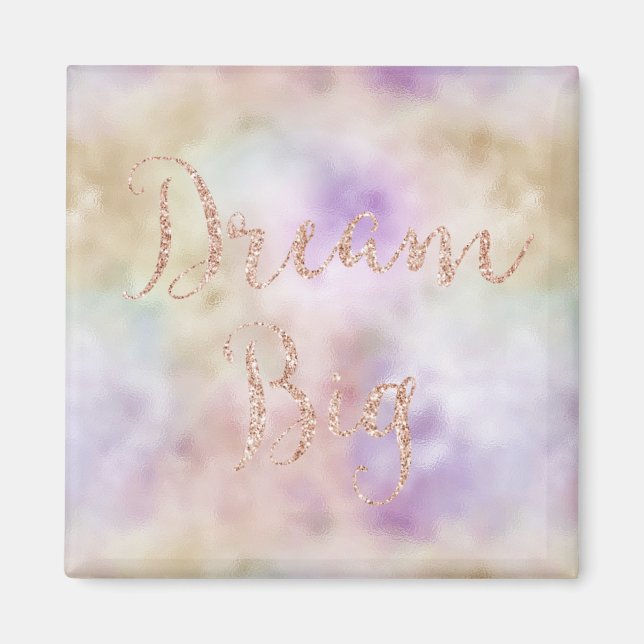 Dreamy Gold Purple Ombre Pink Glitter Dream     Magnet (Front)
