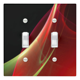 Dreamy Green and Red Techno Sweep Light Switch Cover