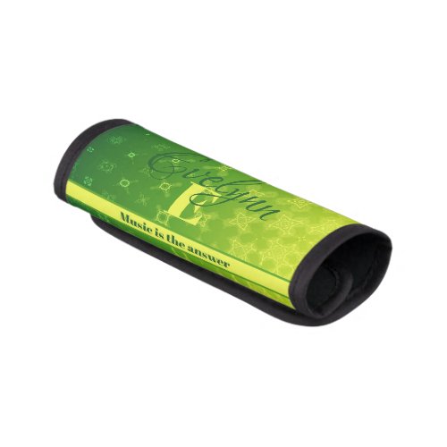 Dreamy Green and Yellow Personalised   Luggage Handle Wrap