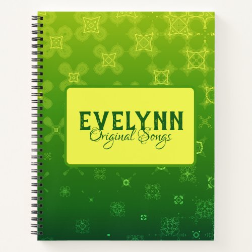 Dreamy Green and Yellow Personalised   Notebook