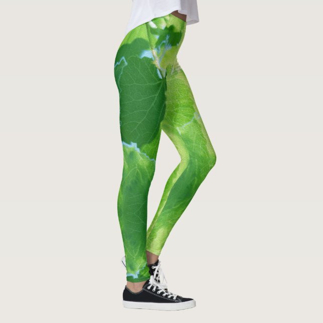 Dreamy Green Vine Leaves Leggings (Right)