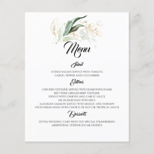 Dreamy Greenery and Eucalyptus Leaves Wedding Menu Flyer