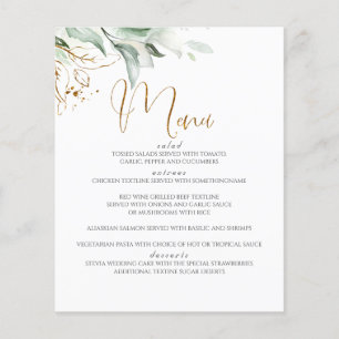 Dreamy Greenery and Eucalyptus Leaves Wedding Menu Flyer