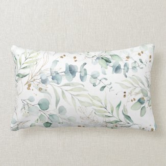 Dreamy Greenery Pattern Blue/Green ID817 Throw Pillow