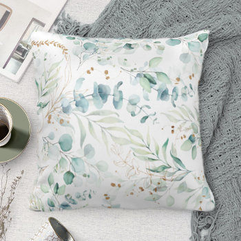 Dreamy Greenery Pattern Blue/green Id817 Throw Pillow by arrayforhome at Zazzle