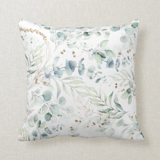 Dreamy Greenery Pattern Blush Pink ID817 Throw Pillow