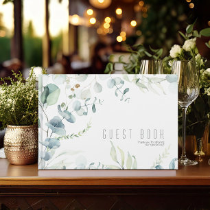 Dreamy Greenery Wedding Blue Green ID817 Guest Book