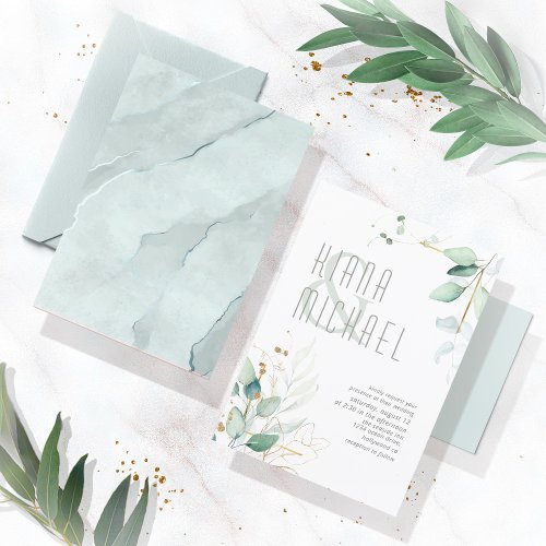 Dreamy Greenery Wedding GreenBlue ID817