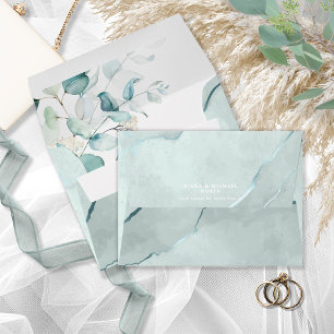 Dreamy Greenery Wedding Green/Blue ID817 Envelope