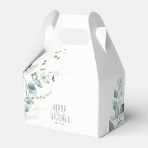 Dreamy Greenery Wedding Green/Blue V2 ID817 Favor Boxes