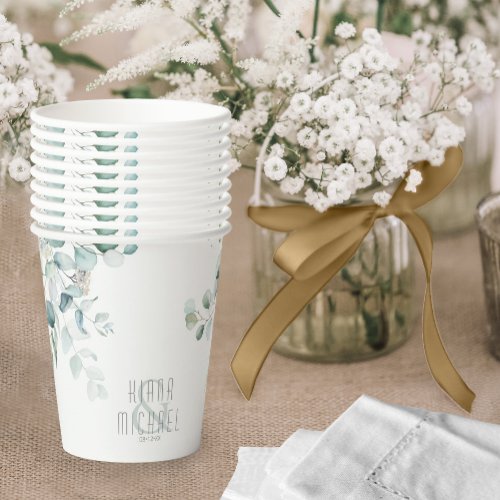 Dreamy Greenery Wedding V1 GreenBlue ID817 Paper Cups