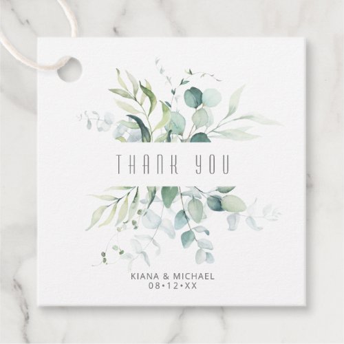 Dreamy Greenery Wedding V1GreenBlue ID817 Favor Tags