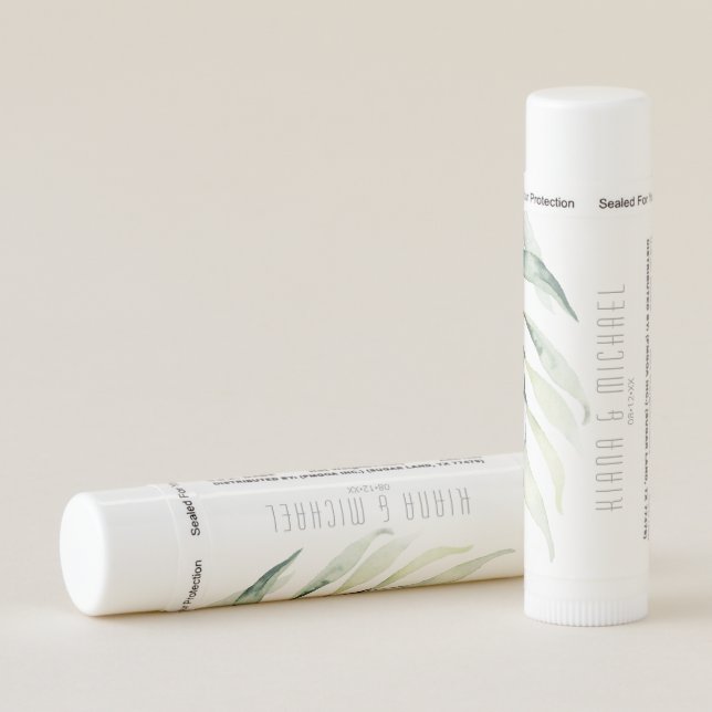 Dreamy Greenery Wedding V2 Green/Blue ID817 Lip Balm (Rotated Right)