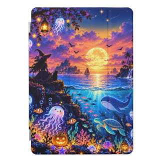 Dreamy Halloween Ocean iPad Case, Cute Jellyfish Pro Cover