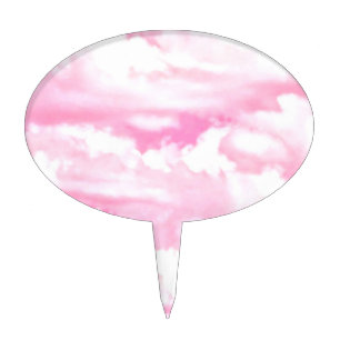 Dreamy Happy Pink Clouds Cake Topper