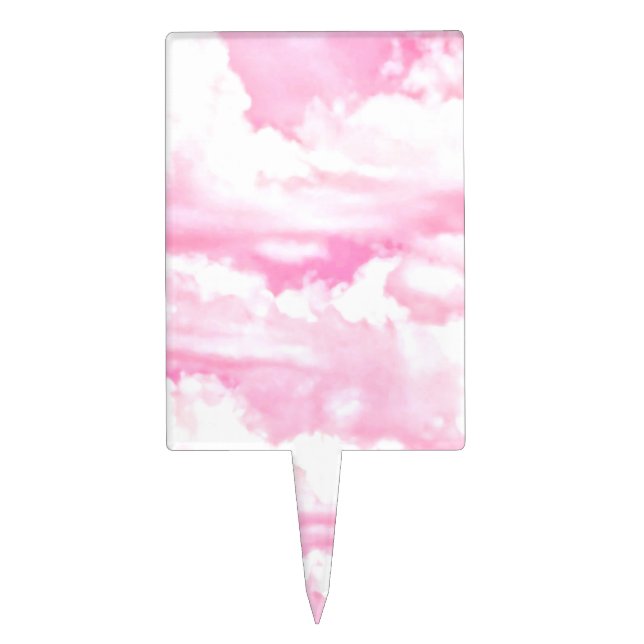 Dreamy Happy Pink Clouds Cake Topper (Front)
