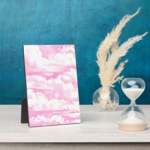 Dreamy Happy Pink Clouds Plaque