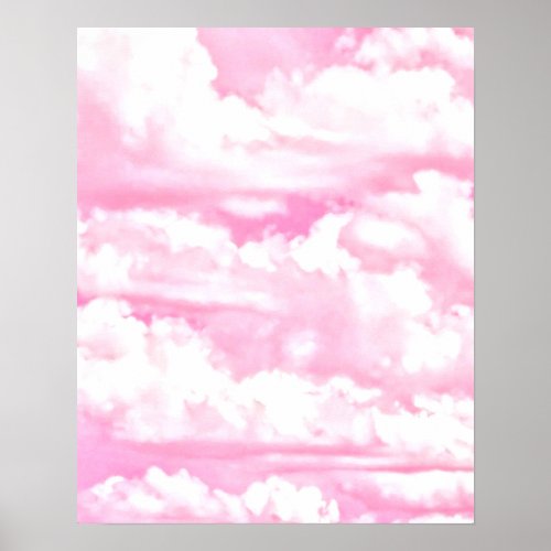 Dreamy Happy Pink Clouds Poster