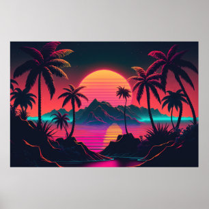 Dreamy Horizons: Sunset Expedition through Tropics Poster