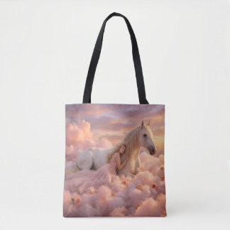 Dreamy Horse and Maiden Sunset Tote Bag