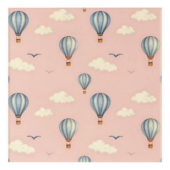 Dreamy Hot Air Balloon Sky Pattern Acrylic Print (Front)