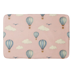 Dreamy Hot Air Balloon Sky Pattern Bath Mat