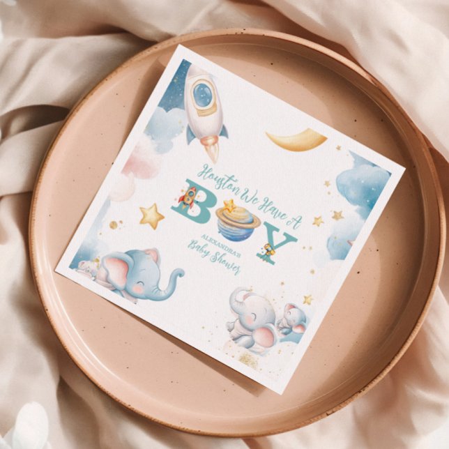 Dreamy Houston We Have A Boy Outer Space  Napkins (Creator Uploaded)