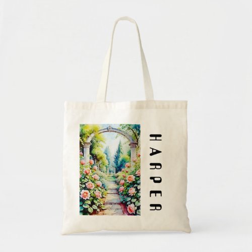 Dreamy Interpretation Of A Rose Garden Watercolor  Tote Bag