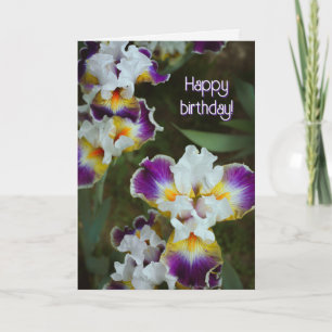 Dreamy Iris Floral photo art birthday Card