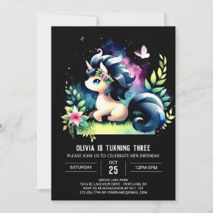 Dreamy Jungle Horse Birthday Invitation