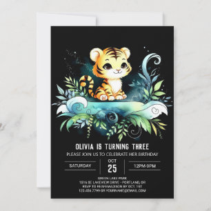 Dreamy Kids Tiger Birthday Invitation