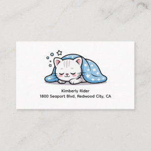 Dreamy Kitty Under the Stars Business Card