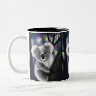 Dreamy Koala in an Enchanted Forest Two-Tone Coffee Mug