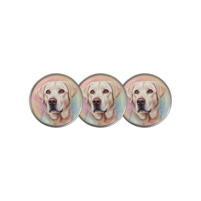 Dreamy Labrador Retriever Magical Portrait Golf Ball Marker (3 Up)